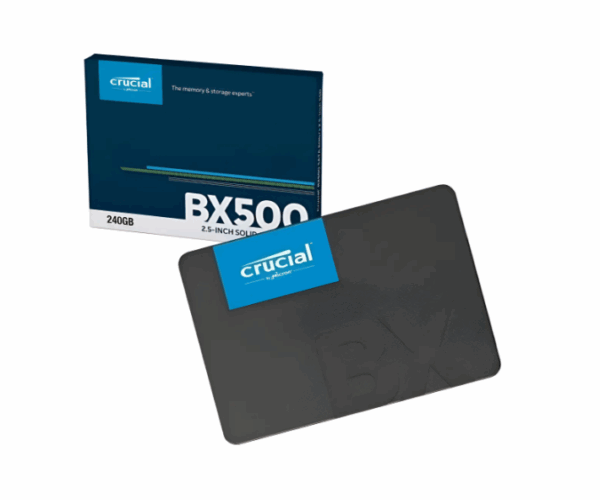 Ssd Crucial Bx500 500GB, Sata3 Leitura 540mb/s Gravação 500mb - Novo