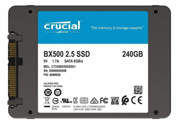 Ssd Crucial Bx500 500GB, Sata3 Leitura 540mb/s Gravação 500mb - Novo - Imagem 2