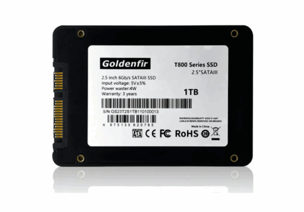 SSD 1TB T800 2,5” Sata 3  Preto Goldenfir - Novo - Imagem 2