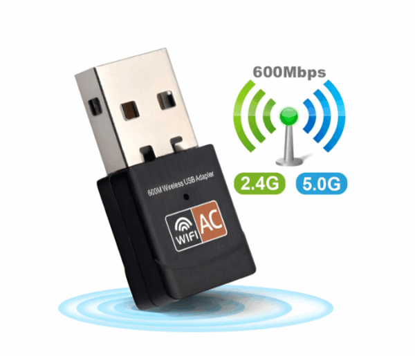 Adaptador USB Wifi Dual Band 2.4 / 5ghz 600mbps Wireless 5g Ac - Imagem 2