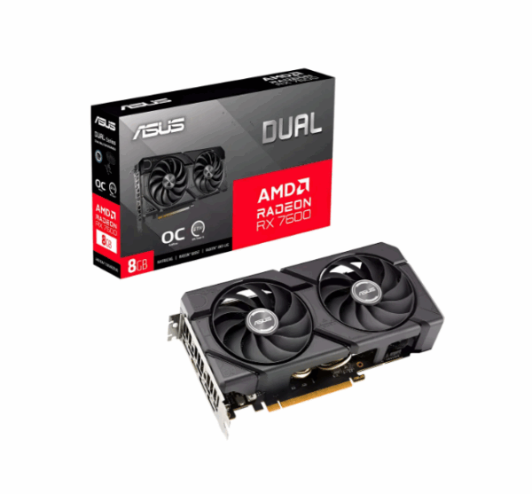 Placa de Vídeo Vga Asus Nv Rtx 7600 8gb/128bits/gddr6 - Novo