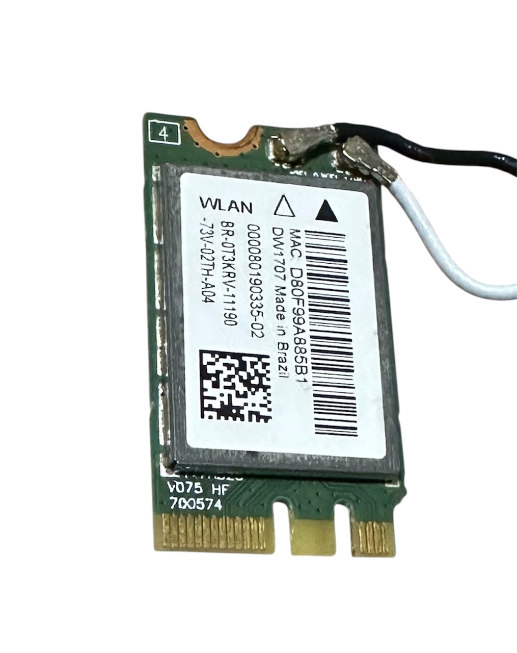 Placa Wireless C\ Antena Notebook Dell Inspiron 14 P64g Original Cod.1611