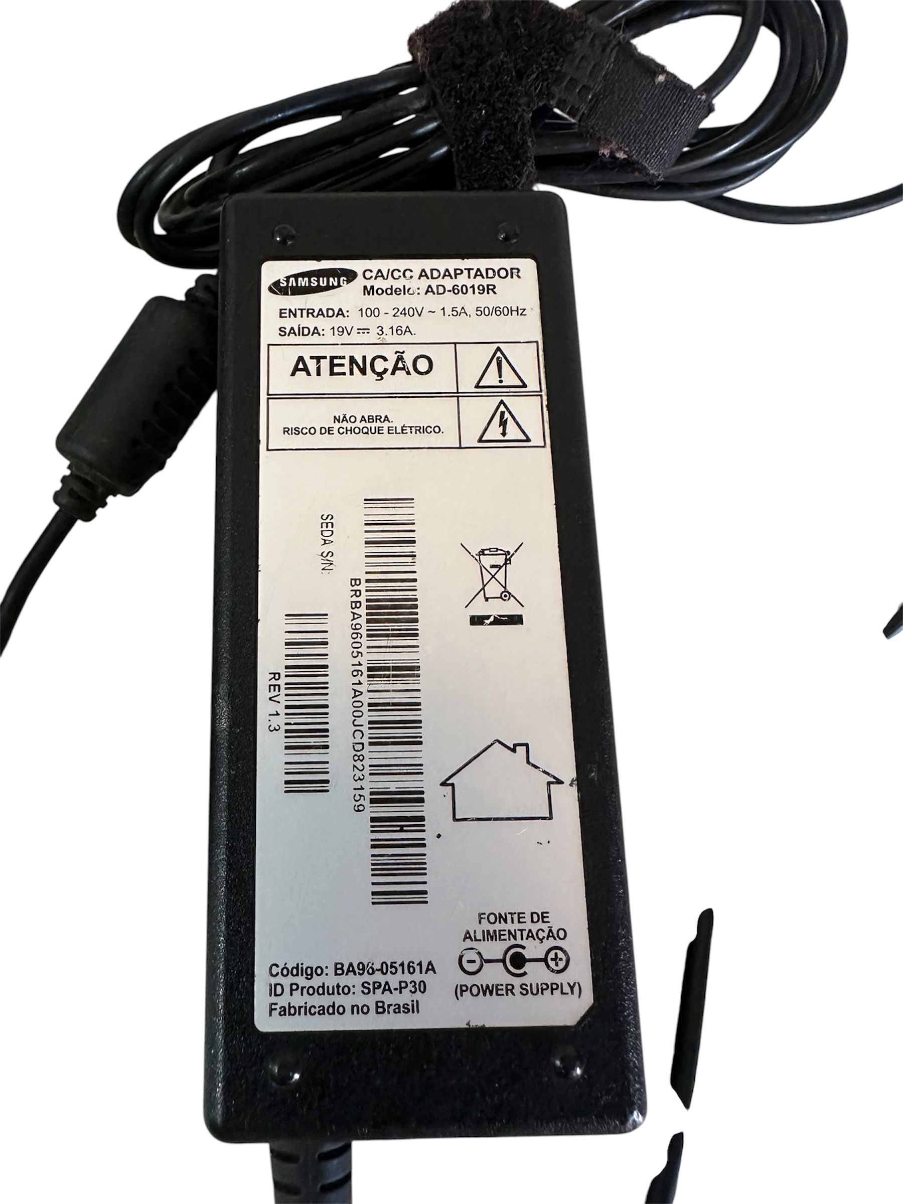 Fonte Carregador Notebook Samsung Np370e4k Rv411 Rv420 Original - Imagem 2